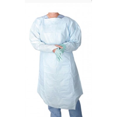 15 Blue Disposable Polyethylene Isolation Gown - Medline